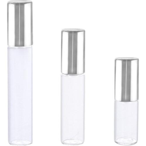 1pcs 3/5/10ml Portable Glass Roller Bottle Mini Glass Bottles With Stainless Steel Roller Balls For Essential Oils Perfumes