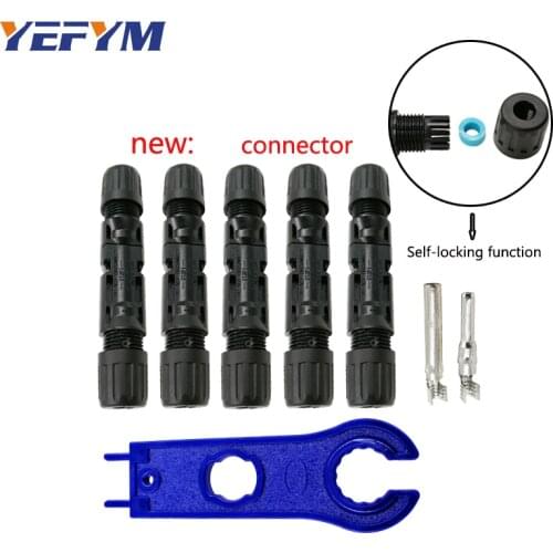 10 pairs Connector 20A/30A/50A DC1500V Solar Panel branch series Connect solar system PV Cable 2.5/4/6mm2 free wrench gifts