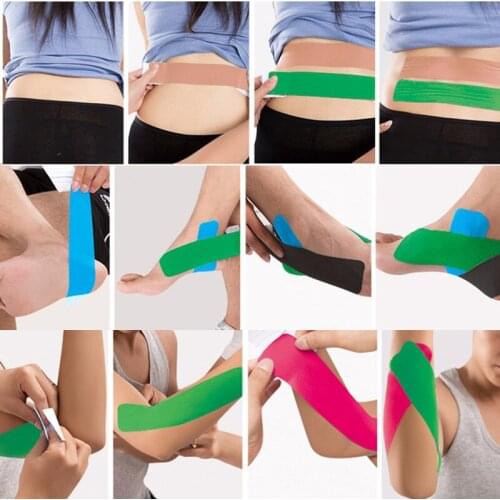 2 Size 5M Length Elastic Sport Tape Kinesiology Tape Athletic Strapping Gym Tennis Fitness Running Waist Muscle Pain Care