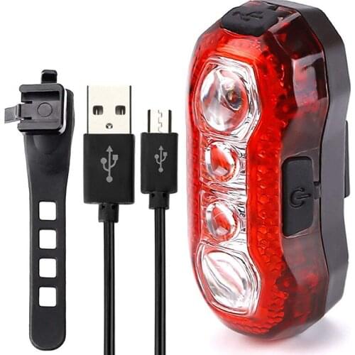5 Lighting Modes Bright Bike Rear Tail Light USB Rechargeable Bicycle TaillightNight Riding Warning Safety Cycling Light
