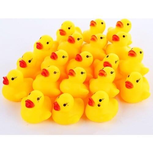 60-120pcs Baby Bath Ducks Shower Water Toys Swimming Pool Float Squeaky Sound Rubber Ducks Toys for Childre Gifts