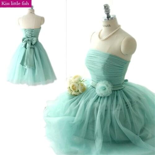 Free shipping cheap Mint green Short bridesmaid dresses Wedding Party dress