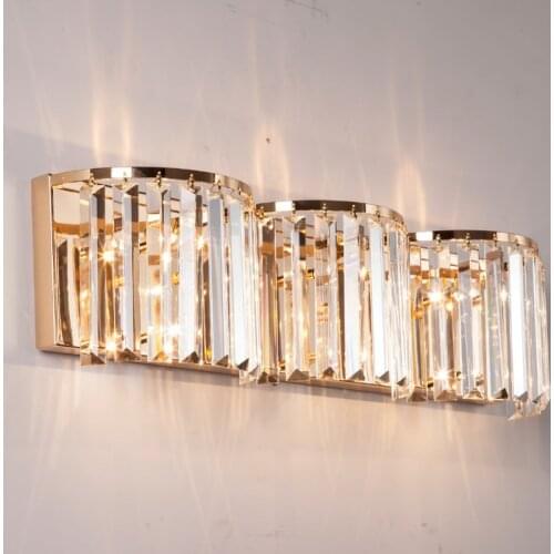 Large hotel Crystal Wall sconce led wall fixtures for Living Room Parlor long crystal Bar Light bedroom Led Wall light Arandela