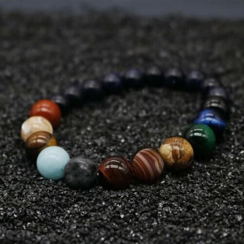 Planets Bead Bracelet Men Women Natural Stone Universe Bracelet Yoga Couple Shipping Jewelry Chakra Solar Drop System D8W8