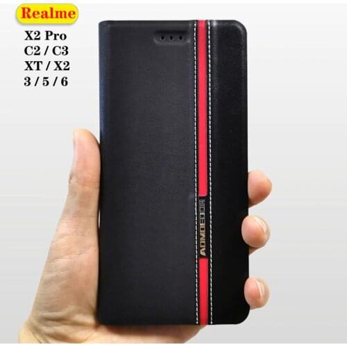 Leather Flip Cover Case for Realme X2 XT X3 Superzoom 3 6 6s 6i 5 7i 7 Pro 5i 5S X50 C2 C3 C11 C15 C12 C17 Oppo A9 A5 2020 Cases