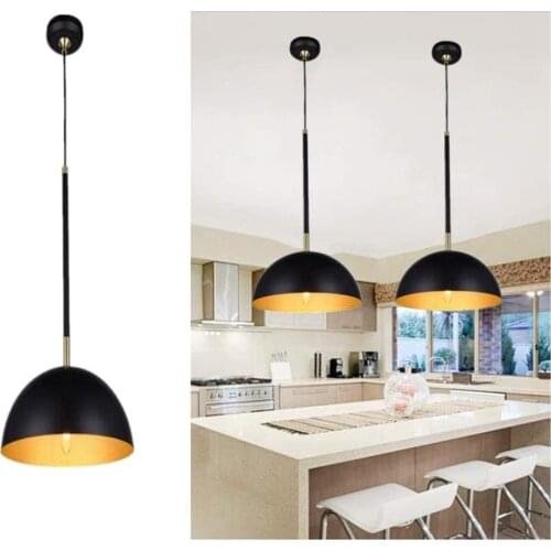 Black Gold Pendant Light Industrial Hanging Lights Metal Barn Farmhouse Kitchen Lighting Edison Ceiling Mount Fixture