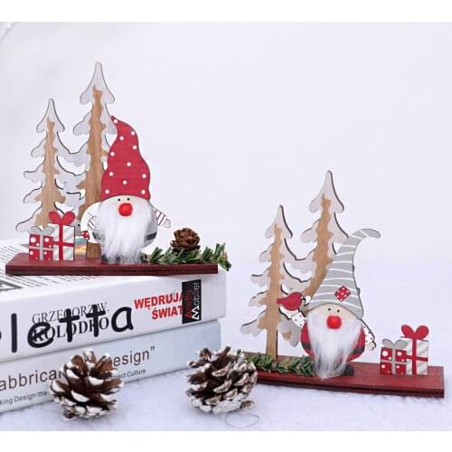 Diy Faceless Doll Dwarf Goblin Ornaments Small Gifts for Children Desktop Props 2020christmas Wooden Cn(origin)
