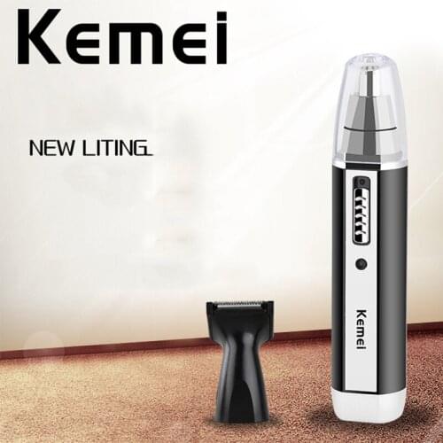 Hot Sale Kemei KM-6632 Electric Nose Device 2 In 1 Rechargeable Nose Hair Trimmer Home Travel