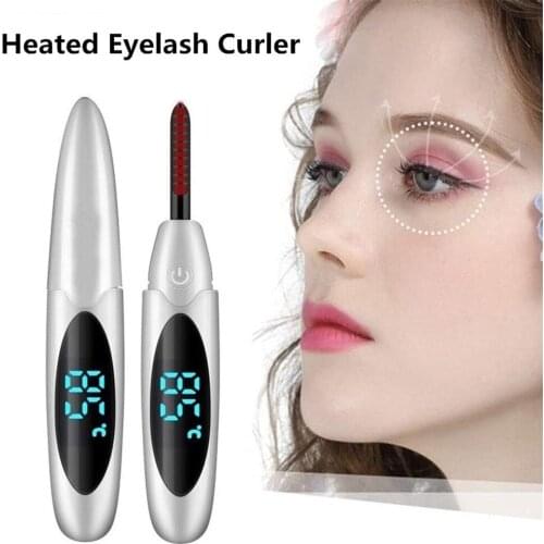 Electric Heated Eyelash Quick Heating Natural Long-lasting USB Charge Makeup Curling Eye Lash Curler Beauty Tools