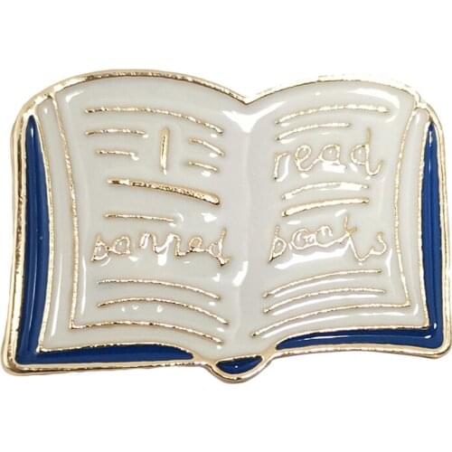 Cartoon Book Enamel Pins Custom Vintage Shirt Brooches For Women Bag Clothes Lapel Pin Jewelry Badge Scarf Buckle