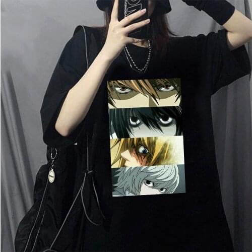 Anime T Shirt Men Women Kawaii Death Note Eyes Cartoon T Shirt Kira Graphic Harajuku Summer Tops Unisex Tee Male