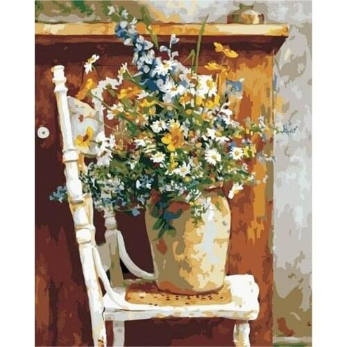 GATYZTORY Frame Flowers DIY Painting By Numbers HandPainted Oil Painting Canvas Colouring Artwork Unique Gift Home Decor