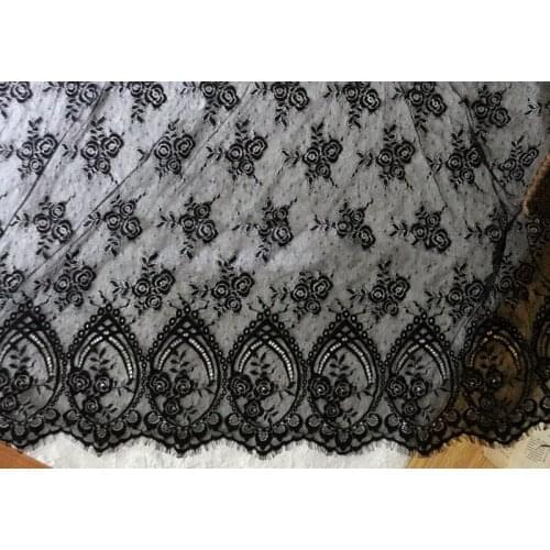 GLace 3M/Lot Export beautiful eyelash lace fabric DIY clothing dress curtain fabric home textile yarn fabricTX584