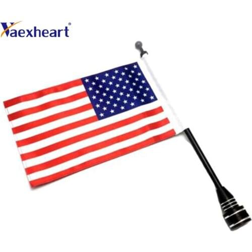 Chrome Motorcycle Rear Side Mount Flag Pole America Flag For Harley Luggage Rack