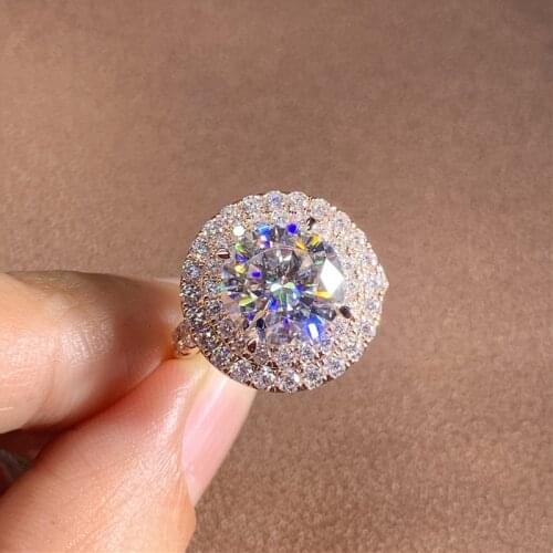 Huitan Classic Round Design Women Wedding Rings Full Paved Shiny CZ Romantic Rose Gold Color Female Finger Accessories Jewelry