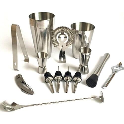 Cocktail Shaker Fashion Bar Tool Boston Stainless Steel Bartender Set 800ml / 450ml 13 Piece Set Bar Accessories Home Bars