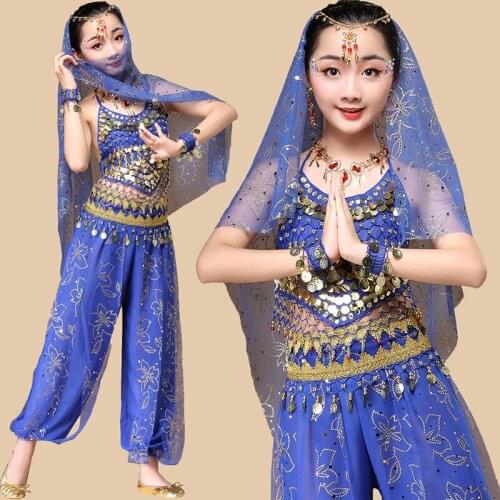 Kid Children Dancewear Professional Belly Dance Costume For Girl Egypt BELLY DANCE Costumes for Girls India Bollywood Dance Sets