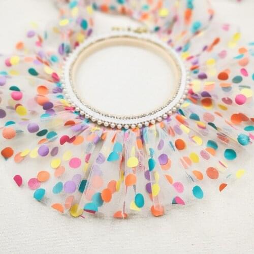 HOT Black And White Color Polka Dot Lace Ribbon DIY Childrens Doll Siamese Fluffy Cake Skirt Sewing Toys Pet Clothes Scarf Trim