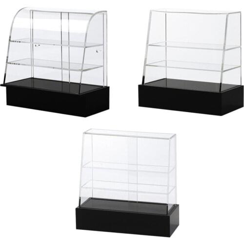 1/12 1/6 Scale Dollhouse Miniature Plastic Food Cake Cabinet Showcase Furniture Decor for Kids Boys Girls Pretend Play Toy