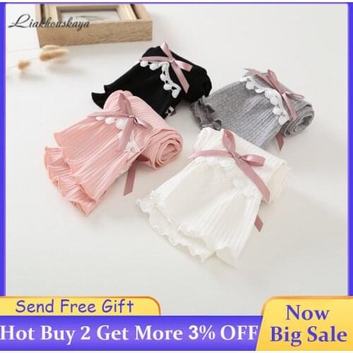 Fashion New Leggings For Girls Spring Autumn Children Elastic Force Bell Bottom Pants Cute Lace Baby Trousers Loose Dance Pants