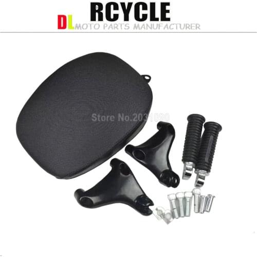Motorcycle Passenger Rear Foot Pedal Mounts Foot Pegs+ Rear Seat Leather Pillon For Harley 2000-2013 Sportster 883 1200 XL