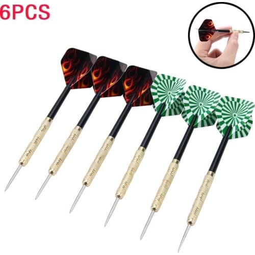 6pcs 14g Steel Tip Darts Set Professional 15.2cm Stainless With Brass Darts Shafts Party Entertainment Hobby Toy