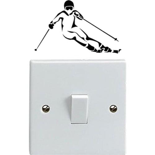 Personalized Double Plate Ski Sport Vinyl Switch Sticker Wall Decal 5WS0504