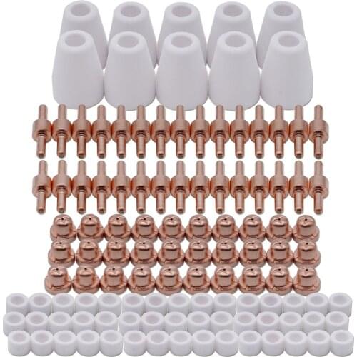115pcs PT-31 WSD-LG40 Standard Plasma Electrode Tip Nozzle Shield Cup Gas Ring Consumable KIT Fit CUT 40 50