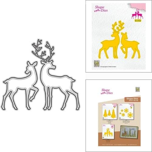 2021 New Christmas Reindeer Fawn Metal Cutting Dies for DIY Scrapbooking Decor and Card Making Paper Craft Embossing No Stamps