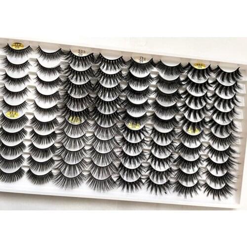 NEW Lashes 40 Pairs Fluffy 3D Faux Mink Eyelashes Soft Wispy Volume Natural long Cross False Eyelashes Eyelashes Extension