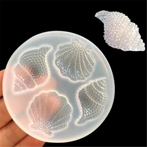 New Multi-faceted Shell Conch Mirror Epoxy Silicone Abrasive Simulation Shell Crafts Decoration Mold Chocolate Cake Baking Tools
