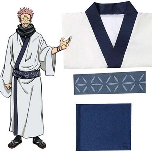 Anime Jujutsu Kaisen Ryomen Sukuna wigs Cosplay CostumesJapan Kimono Hanfu Halloween Anime Clothing NEW Adult Men Women Outfits