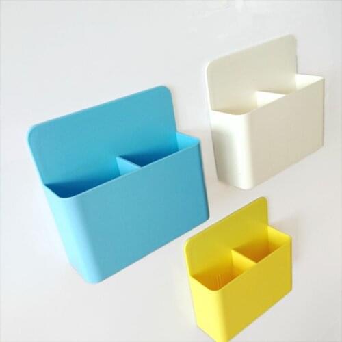 Fridge Magnetic Marker Pen Storage Box Grid Rubber Magnet Plastic Organizer for Classroom Meetingroom Pencil Case Save Space C26