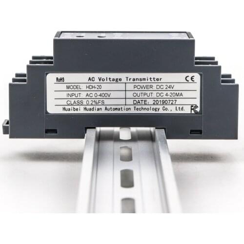 Rail type 0-1000V Voltage Transducer AC 4-20mA Voltage Transmitter 1 In 1 Out
