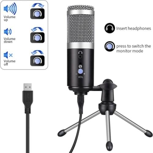 USB Microphone Professional Condenser Microphones For PC Computer Laptop Recording Studio Singing Gaming Streaming Mikrofon