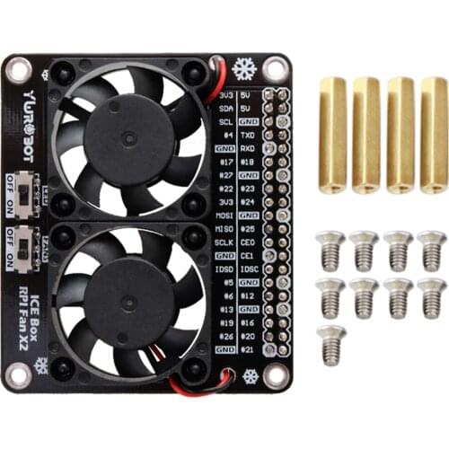 Raspberry Pi 4 Dual Fan GPIO Extension Board With LED Fan Switch Cooling Module For Raspberry Pi 3 Model B 4B/3B+/3B