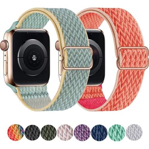 For Apple Watch Band 44mm 40mm 38mm 42mm Nylon Strap Sports Replacement Smart loop Wristband Bracelet iWatch 6 SE 5 4 3 Band