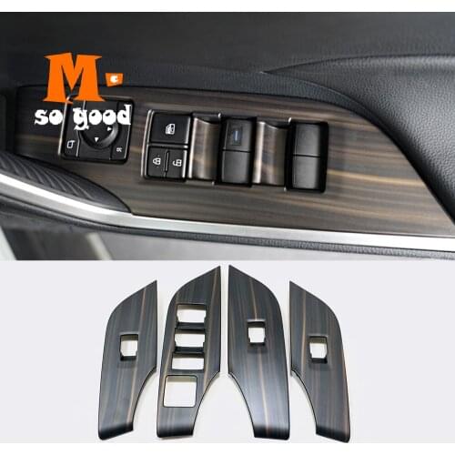 RHD for Toyota RAV4 2019-2021 Wood grain Car Window Lift switch control water cup holder gear shift panel Interior accessories