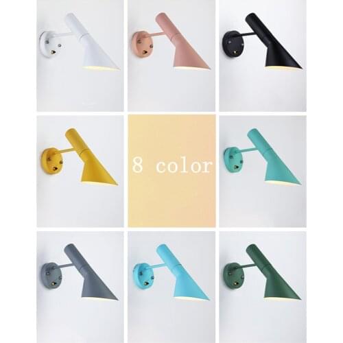 Nordic Modern Wall Lamp Colorful Iron Wall Lamps For Living Room Bedroom E27 Bedside Wall Light Bathroom Fixtures Mirror Light