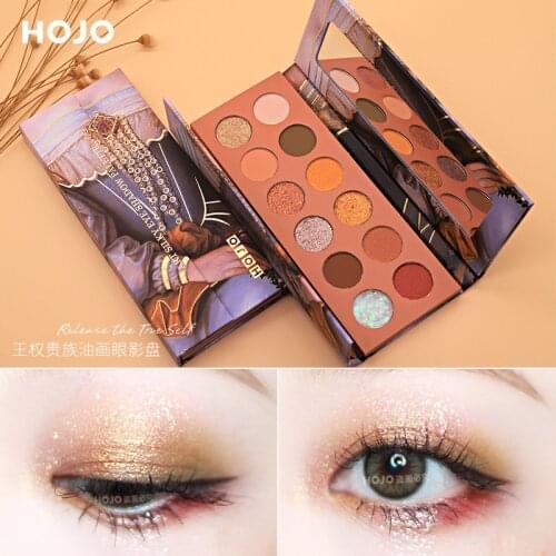 HOJO 12 Color Beauty Glazed Professional Soft Glam Matte Eyeshadow Glitter Eye Shadow Palette Long Lasting Makeup Eyeshadow