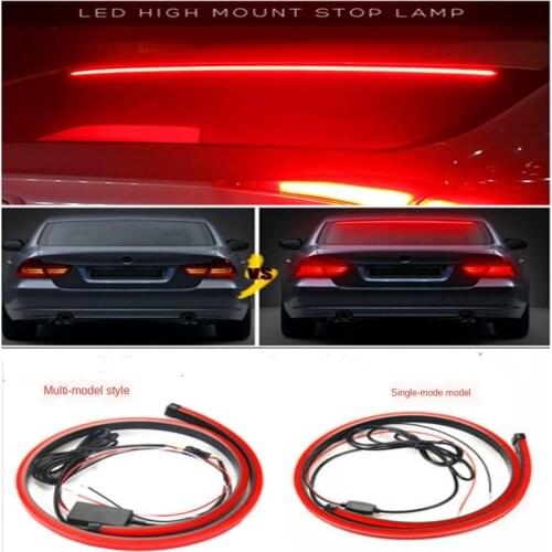 Refitting Automobile High Brake Lamp with Flash Lamp, Rear Glass LED Decorative Lamp, Streamer Lamp and Multi-mode Warning Lamp