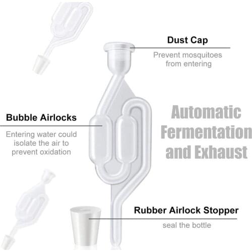 Water Seal Exhaust Brewing Fermentation Airlock Solid Silicone S-type Bubble Airlock Stopper Fermentation Exhaust Valve BeerWine