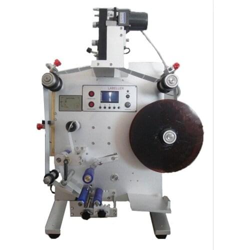 High quality semi-automatic vertical 2 labels round bottle labeling machine with code printer