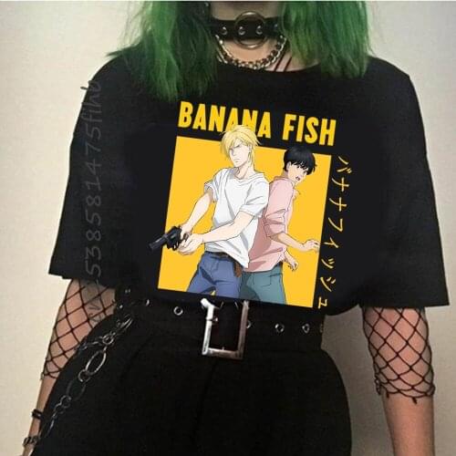 Funny Japan Anime Banana Fish T Shirt Woman Manga Streetwear T-Shirt Casual Short Sleeve Custom Tshirt Homme