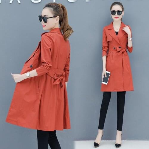 2021 Autumn Winter New Womens Casual Trench Coat Oversize Vintage Washed Outwear Loose Windbreaker Female With Belt Shein Vadim