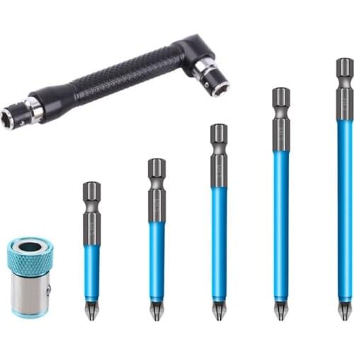 1 Set Magnetic Screwdriver Head Screw Installation S2 Alloy Steel Blue Tightening Non-slip Multi-purpose Power Tools
