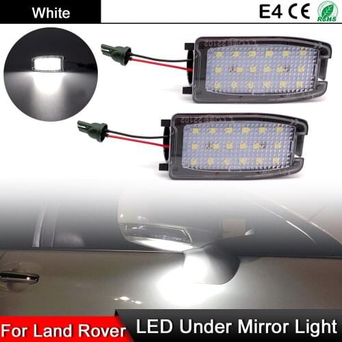1 Pair For Land Rover Discovery LR2 LR3 LR4 Freelander 2 Range Rover Sport L322 White LED Side Under Mirror Lamp Puddle Light