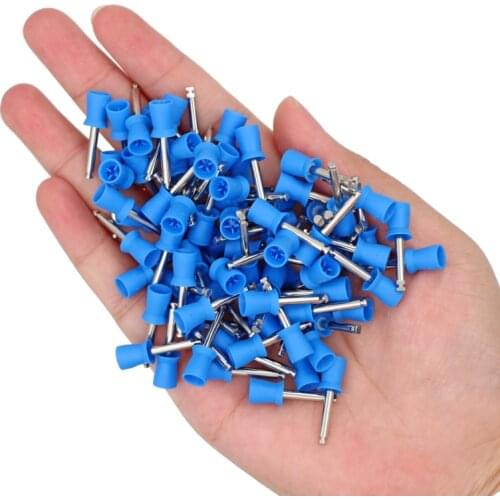 100pcs Dental Polishing Cup Brushes Blue White Oral Hygiene Flat Polisher Dentist Instrument Product Brush Dental Tools