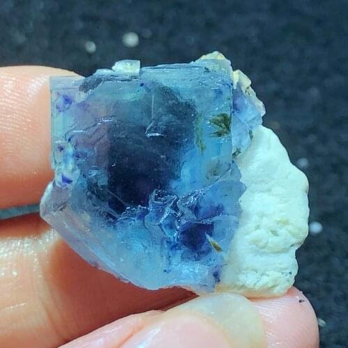 13gCelebrity, blue fluorite mineral stone home decoration ring vein healing geological teaching specimen CRYSTAL QUARTZ GEM