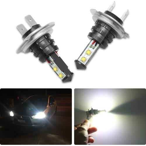 2PCS DC 12V LED Car Headlight Bulbs H7 20W White Light FogLight Auto Headlamp Fog Light Bulbs High Low Beam Lights